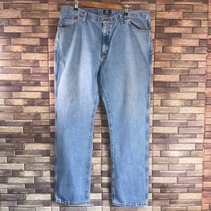 Mens Pre Owned Wrangler Work Pants 47MWZ 40x32 Blue Jeans